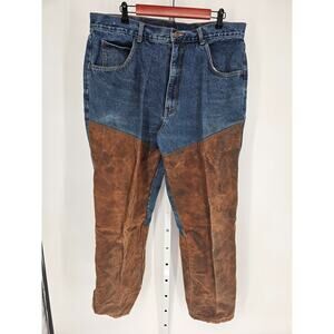 Browning Men's Straight Leg Denim Suede Western Cotton Jeans Pants Size 40x38